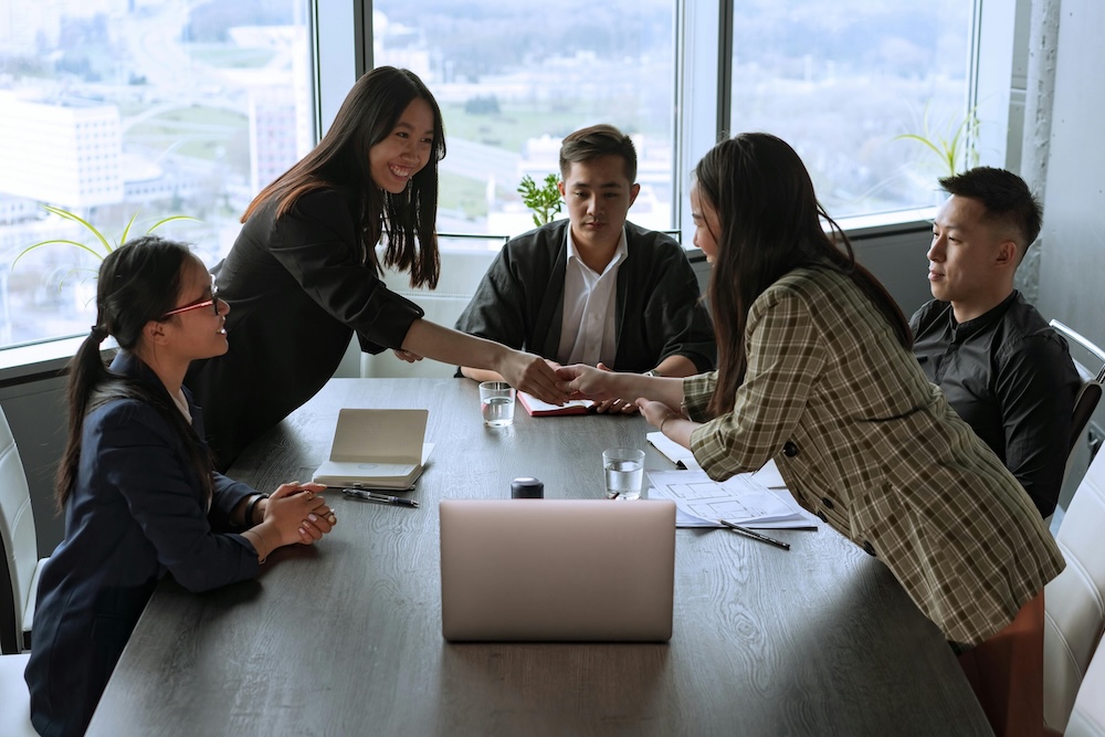 Asian team in a business meeting